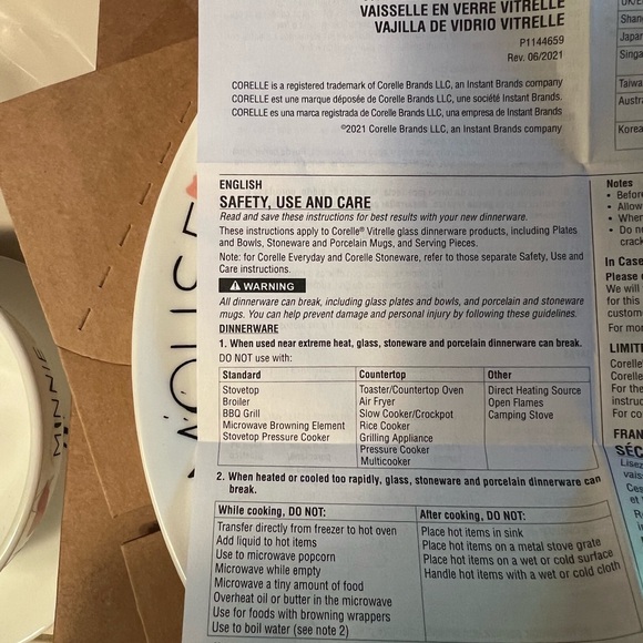 New Corelle Disney "Minnie" 3 peace dish set - Picture 6 of 7